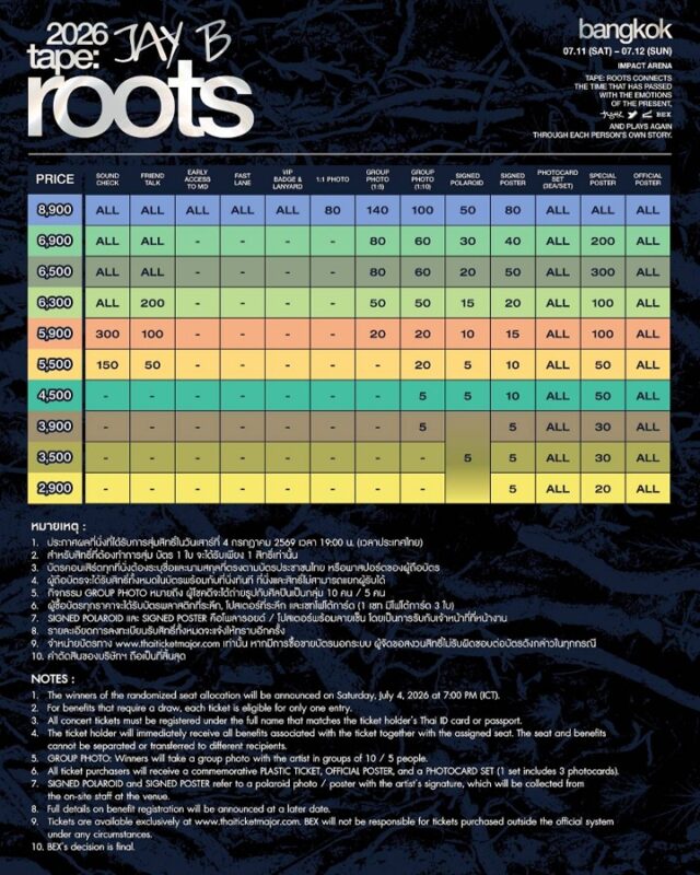 2026 JAY B tape: roots bangkok