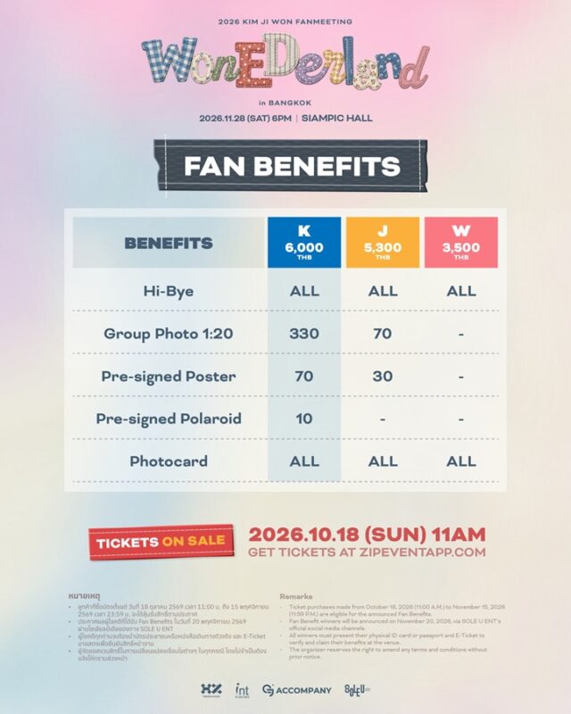 026 KIM JI WON FANMEETING <WONEDERLAND> IN BANGKOK