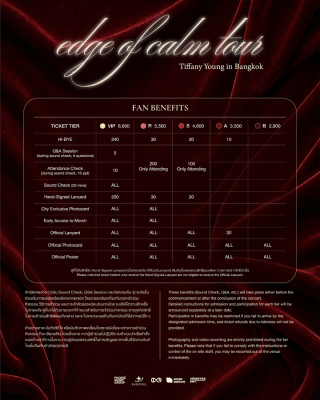 Tiffany Young Edge of Calm Tour in Bangkok
