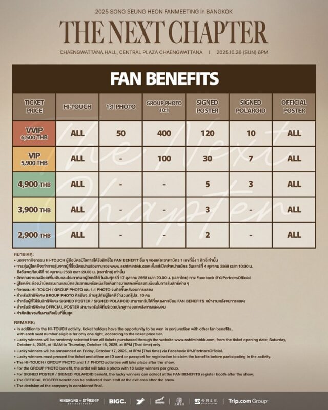 2025 SONG SEUNG HEON FANMEETING in BANGKOK THE NEXT CHAPTER