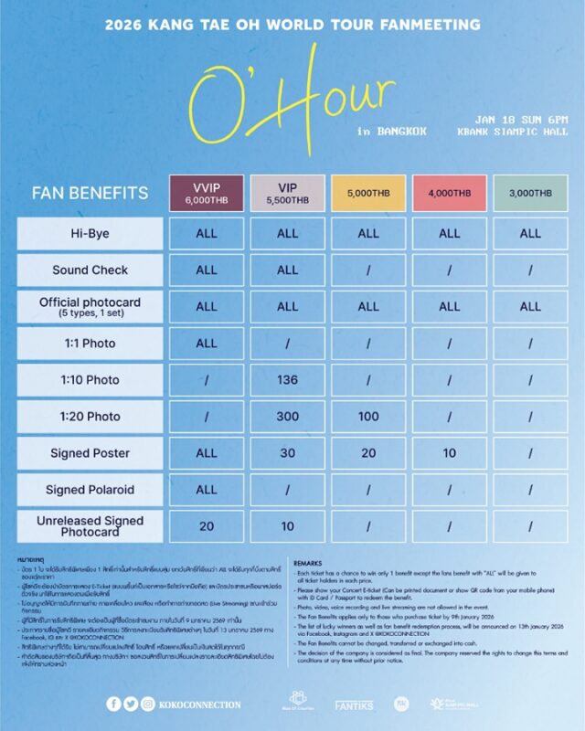 2026 KANG TAE OH WORLD TOUR FANMEETING <O’Hour> in BANGKOK